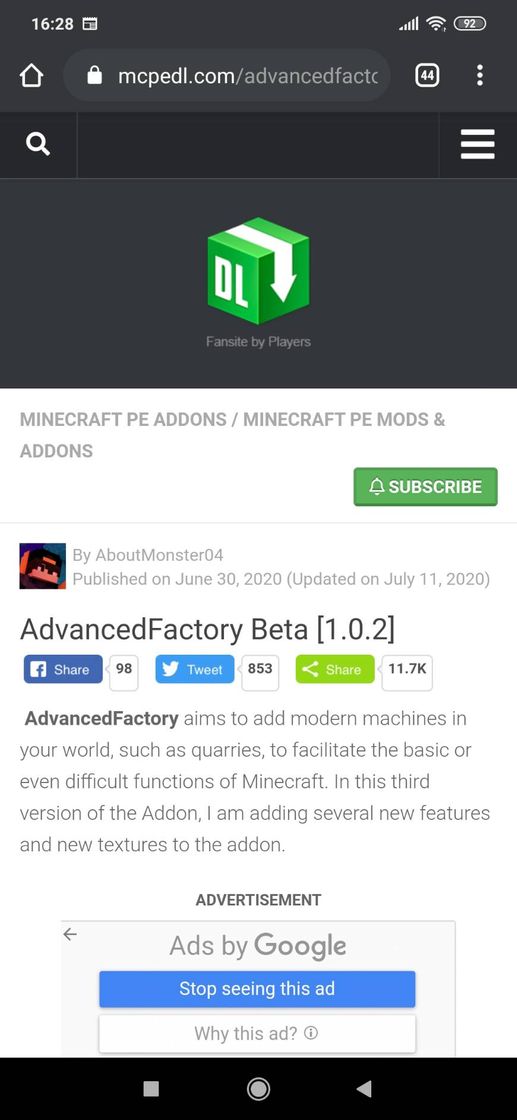 Videogames AdvancedFactory Beta [1.0.2] | Minecraft PE