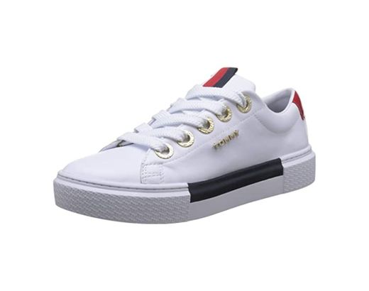 Tommy Hilfiger Essential Lace Up Sneaker, Zapatillas para Mujer, Blanco