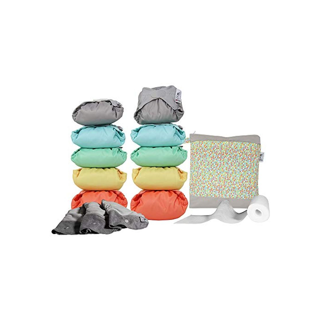 Social Close Pop-in Pañales Lavables de Tela- 10 Pcs Pañales Lavables de Viscosa