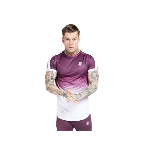 Sik Silk ﻿ S/S Fade Tech tee – Rich Burgundy Fade