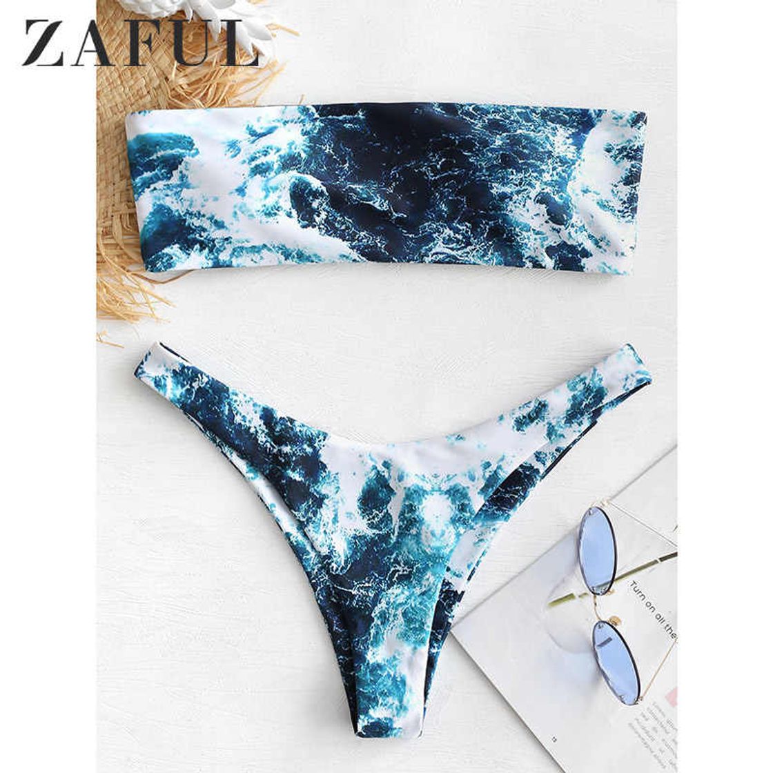 Place ZAFUL - Conjunto de bikini acolchado para mujer