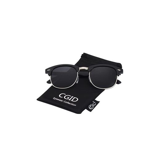 CGID Gafas de sol polarizadas retro medio marco clásico para Hombre y