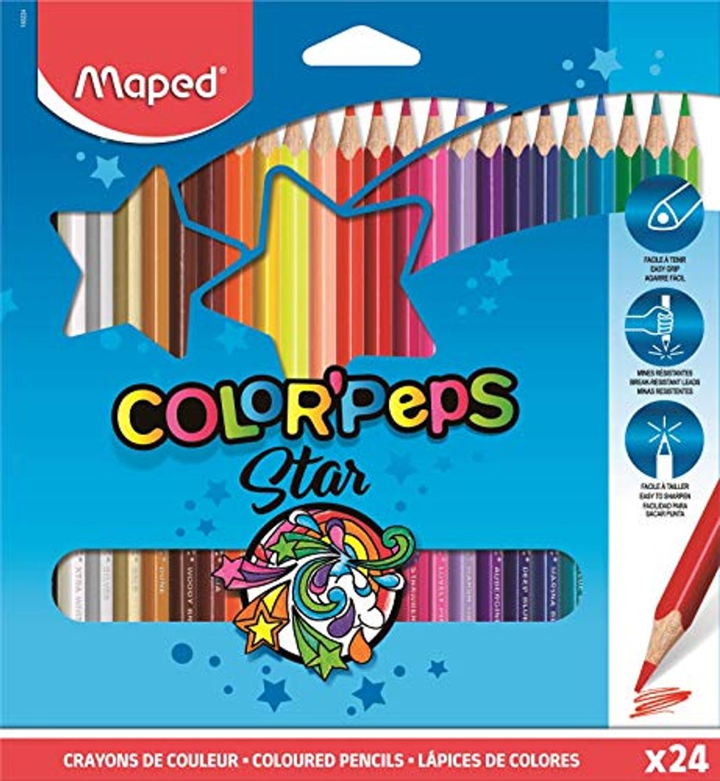 Social Maped - estuche de 24 lápices de colores triangulares colorpeps