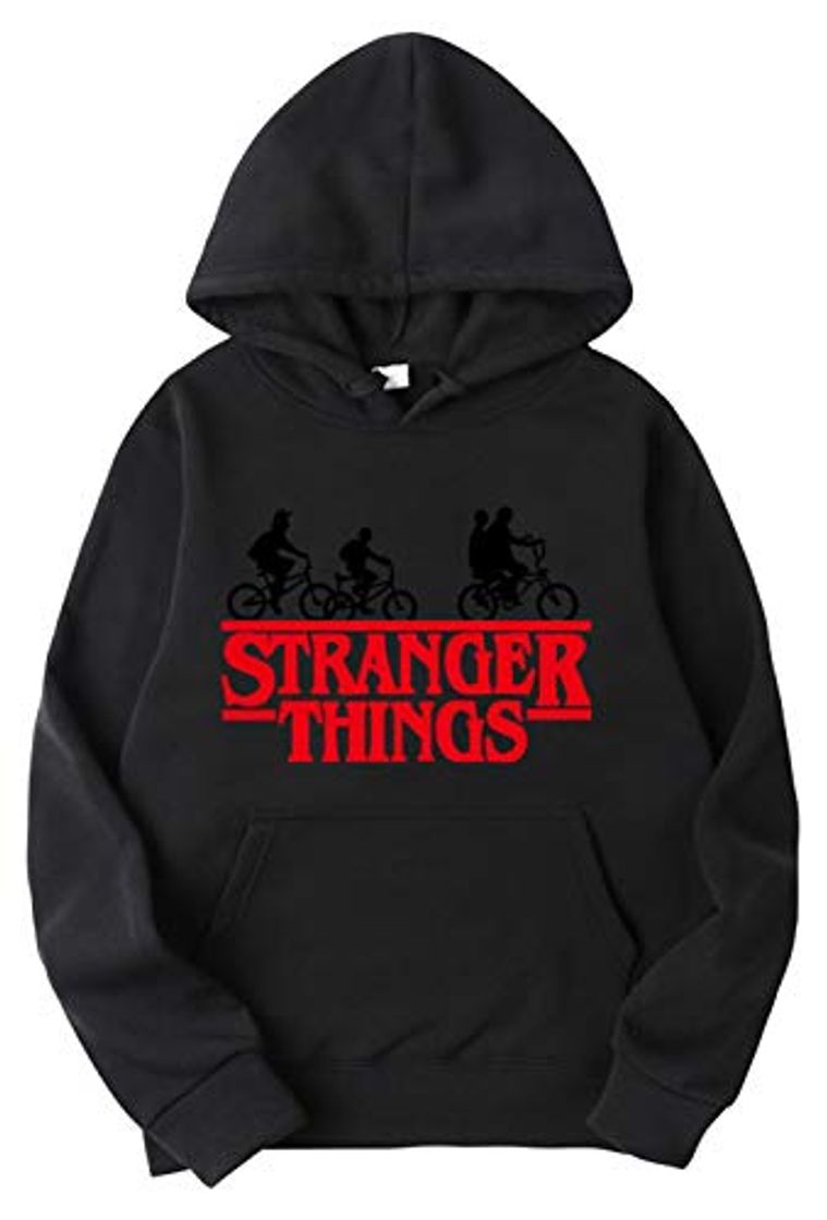 Product HUASON Unisexo Stranger Things Sudadera con Capucha Color Sólido Pullover de Terciopelo