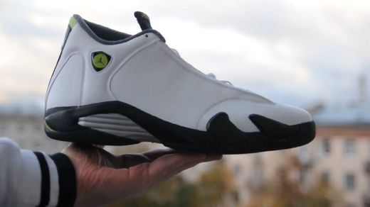 Jordan 14 Retro White Chartreuse