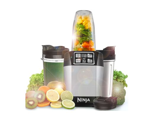 Ninja BL480 Blender, Servicio Individual, Auto-Iq, 1000 W, Acero Inoxidable, Negro