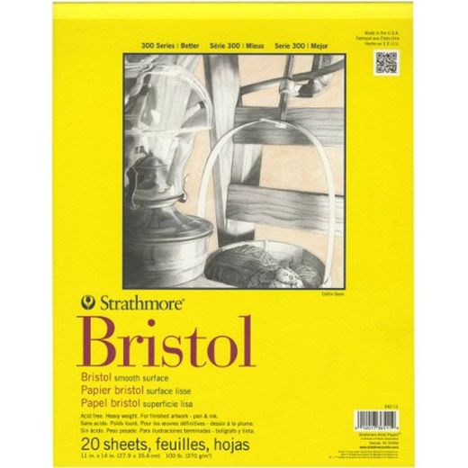 Pro-Art Papel Papel Liso de Bristol Strathmore Pad 11 x 35
