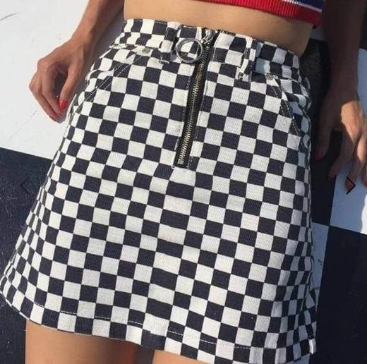 Checker plaid skirt 