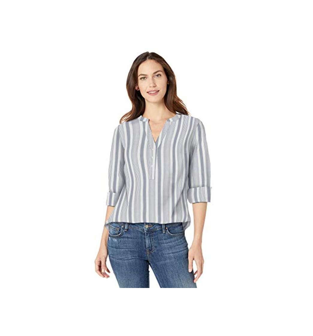 Amazon Essentials - Camisa de manga larga de algodón para mujer, Indigo