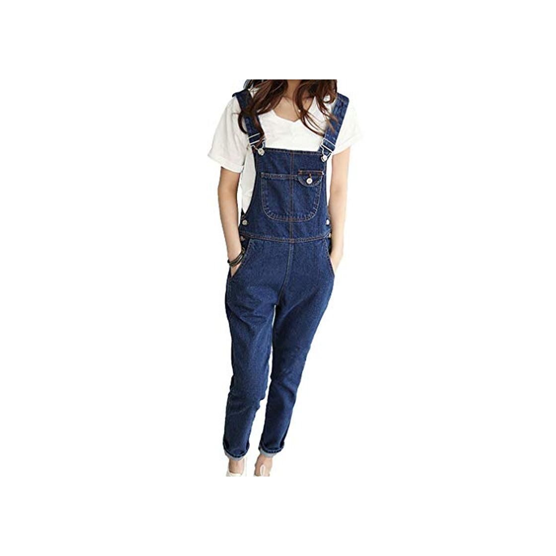 Fashion Yingshu Mujer Correa de Mono Jeans Jumpsuit Casual Peto Damas Pantalones Largos Suelto Pantalones Vaqueros Rasgado Overoles de Mezclilla