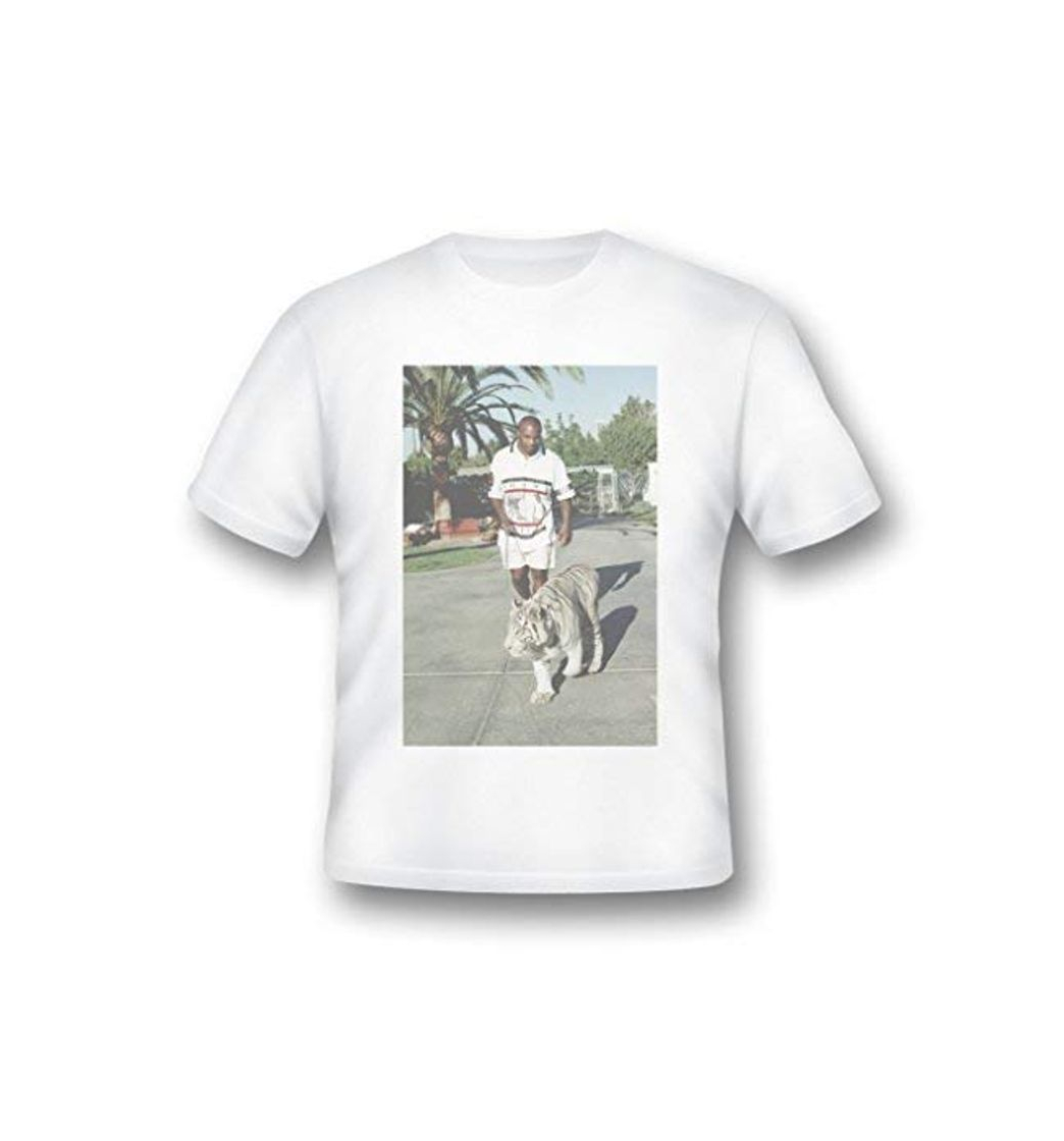 Social Camiseta Actual Fact con fotografía de Mike Tyson y su tigre