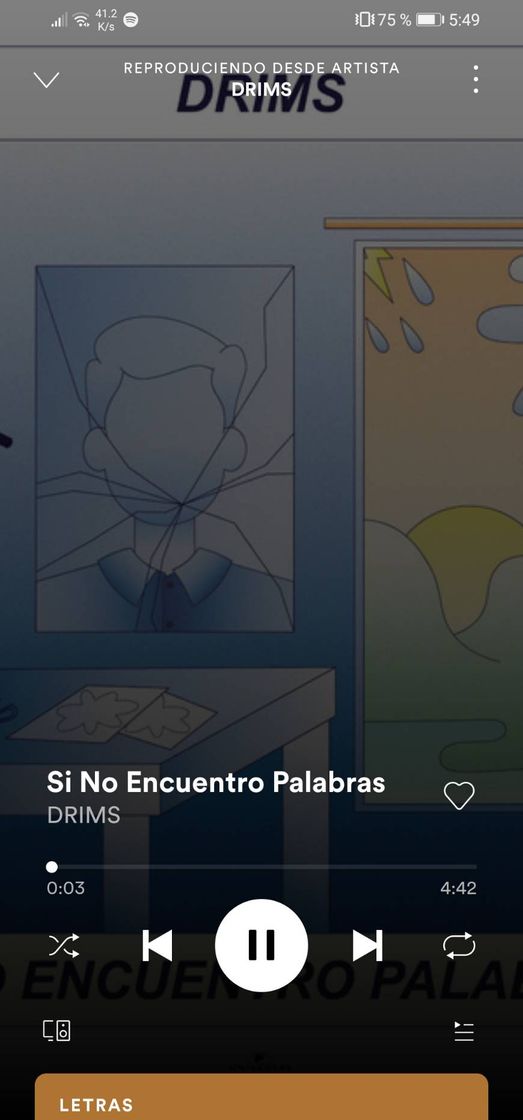 Canción Si no encuentro palabras Drims