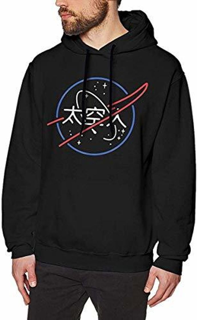 Moda NASA Aesthetic Japanese Neon Logo Sudaderas de Manga Larga para Hombre Sudaderas