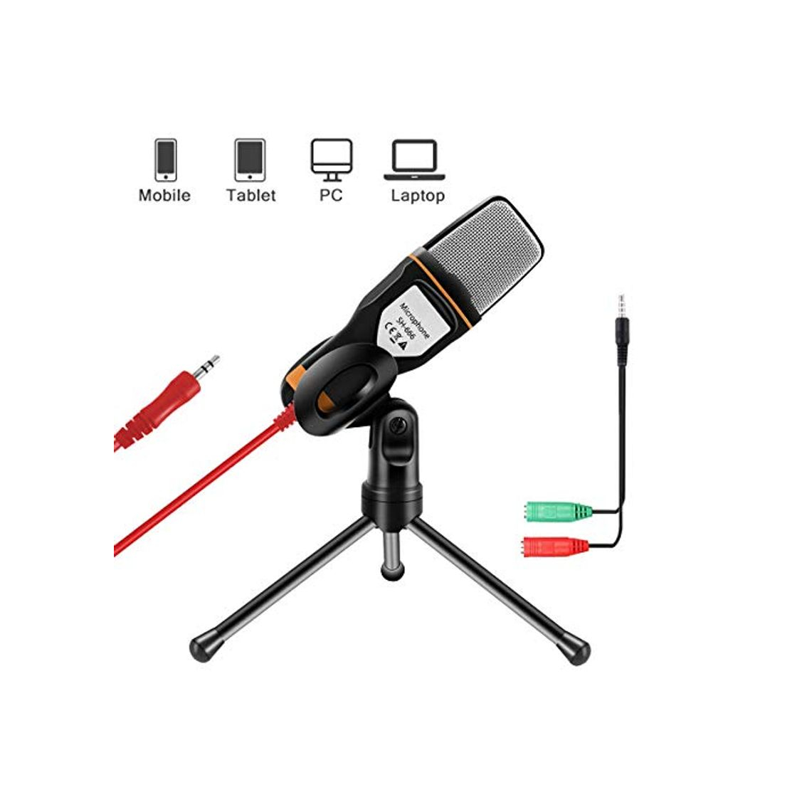 Social AOBETAK Microfono con Soporte para PC y iPhone