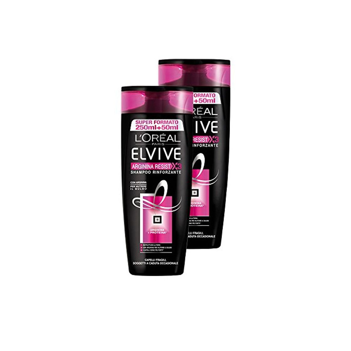 Belleza L 'Oréal Paris Elvive Arginina Resist X3 Shampoo rinforzante para pelo fragili, 3 paquetes