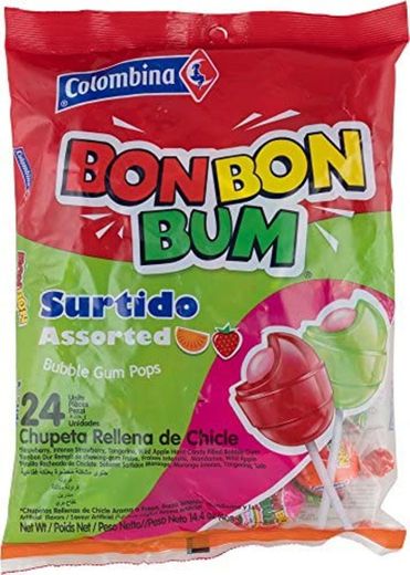 Chupetín Bon Bon Bum con goma de mascar en el interior