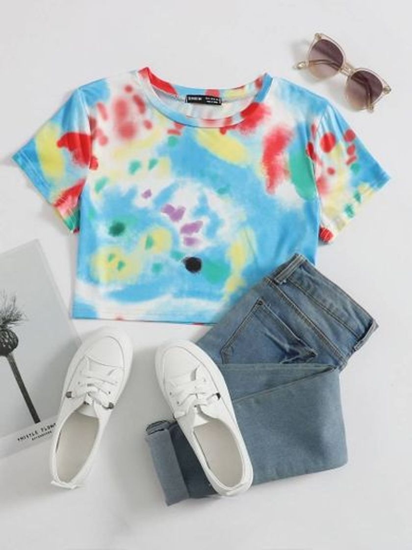 Social 💠crop top tie dye