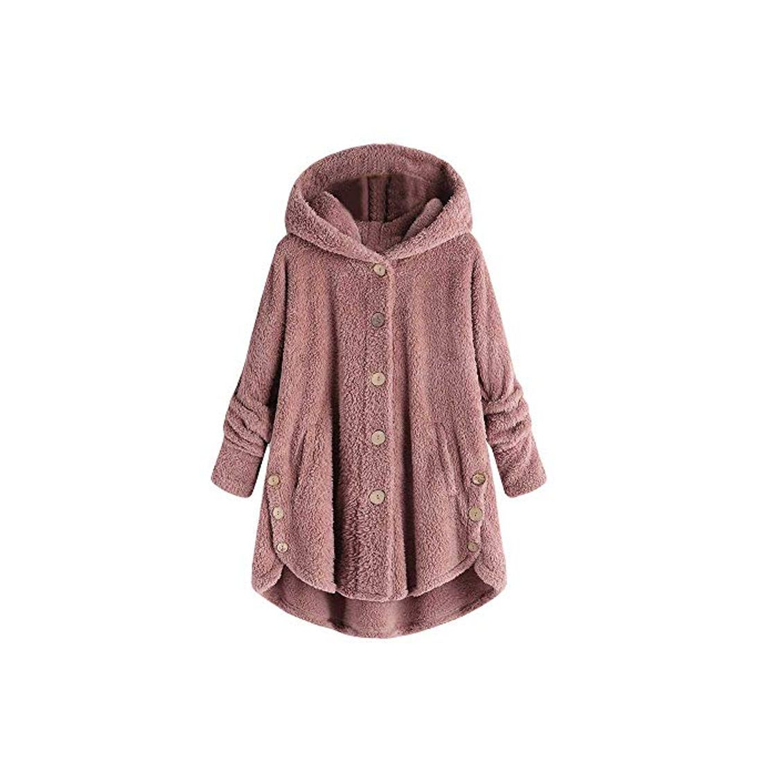 Social riou Mujer Sudadera con Capucha para Mujer tamaño Grande suéter para Mujer otoño e Invierno Camisa de Manga Larga Chaqueta Caliente botón de Felpa Descuento