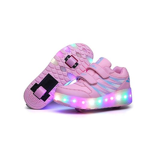 Unisex Recargable Led Luz Automática de Skate Zapatillas con Ruedas Zapatos Patines Deportes Zapatos para Niños Niñas