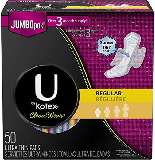 Kotex Ultra Thin Regular Cleanwear Pads With Wings