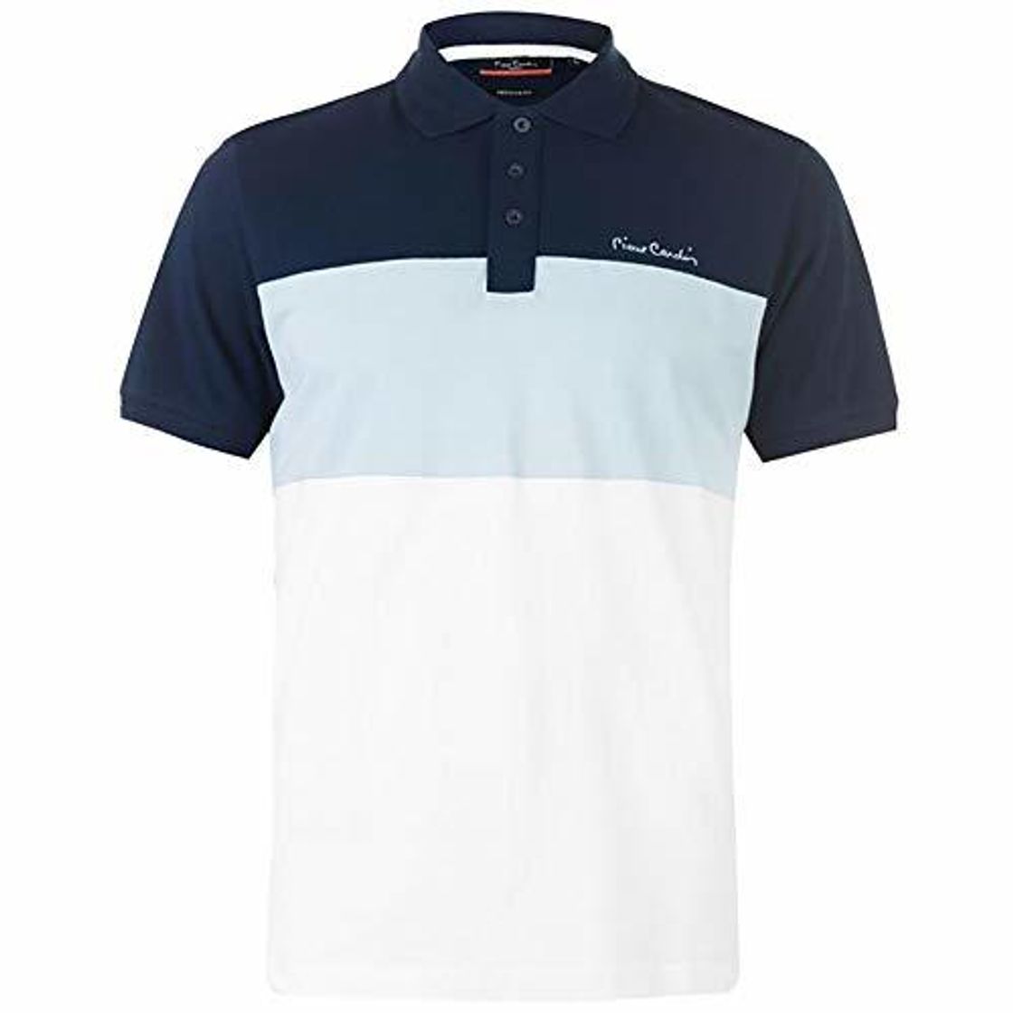 Social Pierre Cardin Hombre 100% Algodón Polo de Rayas Pique con Bordado de