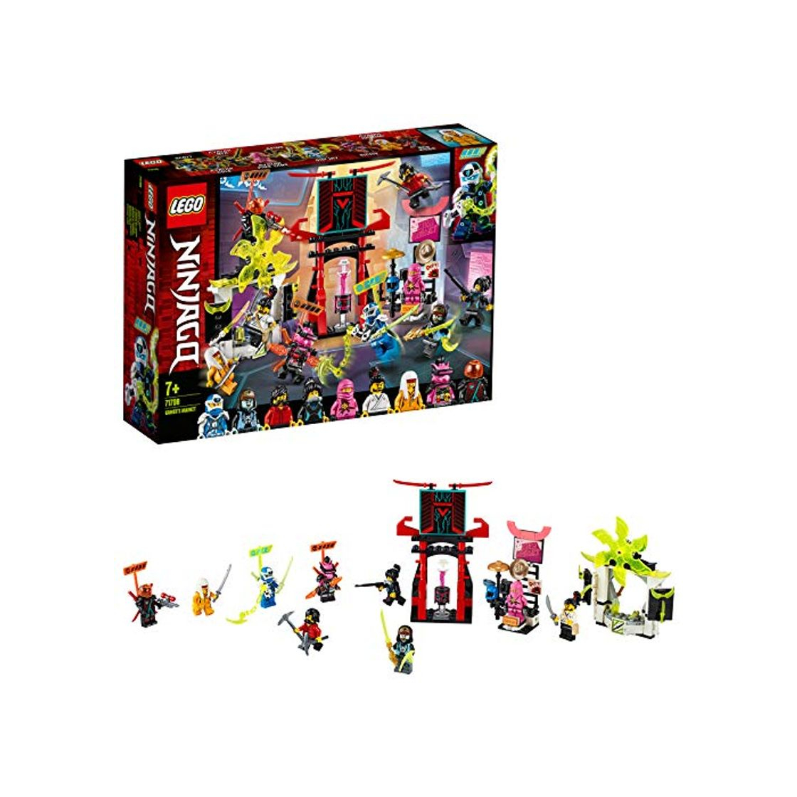 Products LEGO Ninjago - Mercado de Jugadores, Juguete de Construcción, Incluye 9 Minifiguras,