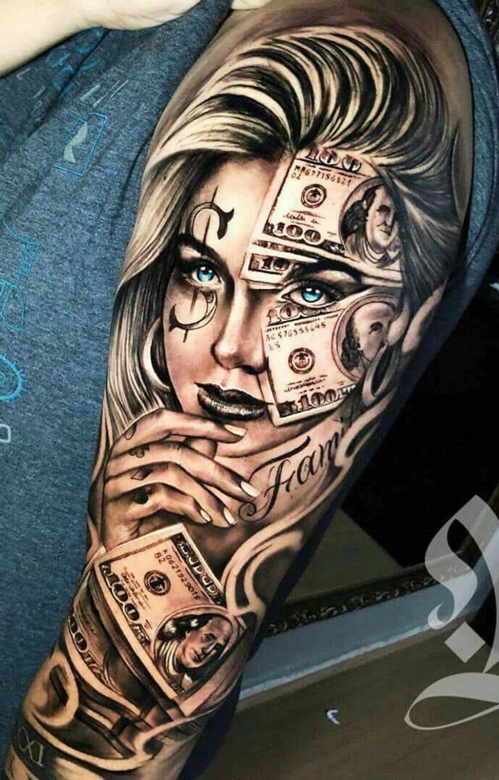 Fashion Blue Eyes and dollars