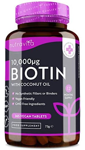 Biotina Vegana con Aceite de Coco para el Crecimiento del Cabello