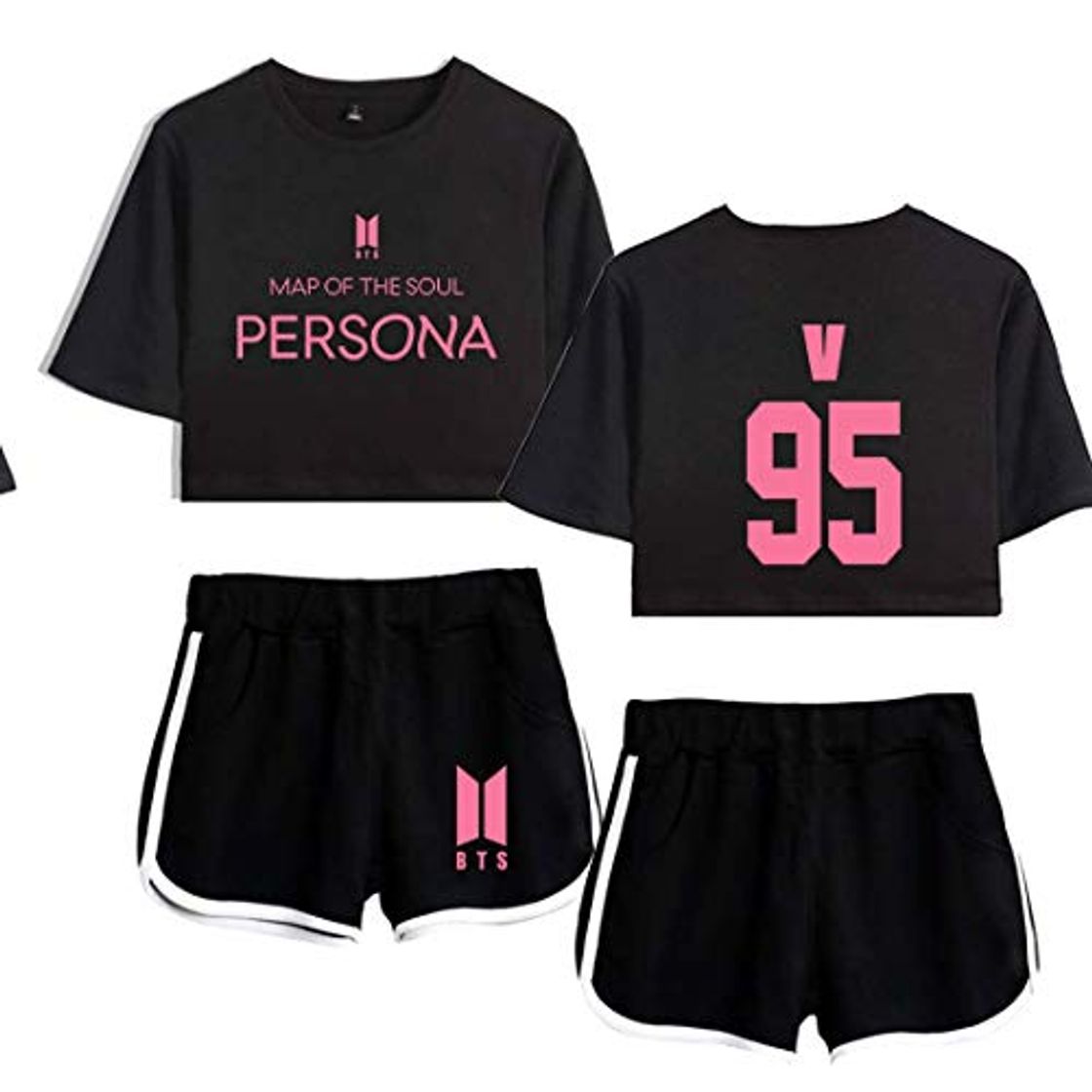 Moda Flyself KPOP BTS Camiseta y Pantalones Set Bangtan Boys BTS Map of