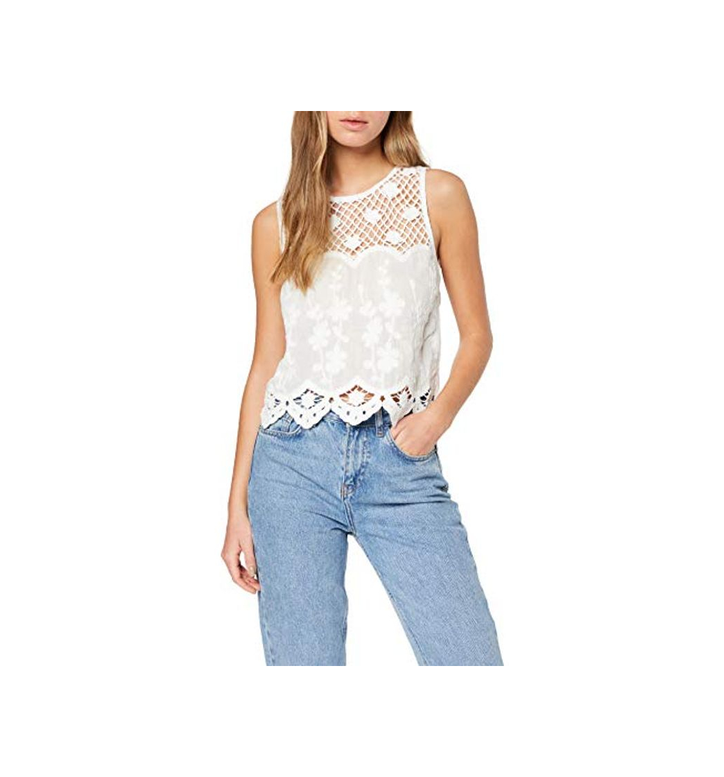 Fashion New Look Cindy Crochet Blusa, Blanco