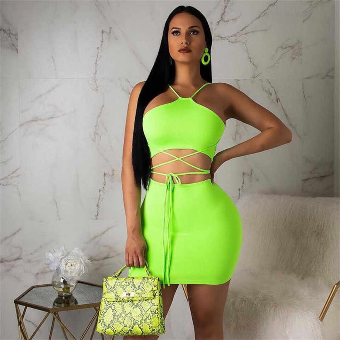 Moda 2020 Nuevo diseño de Moda Vestido de Mujer Conjunto 2 Piezas Top