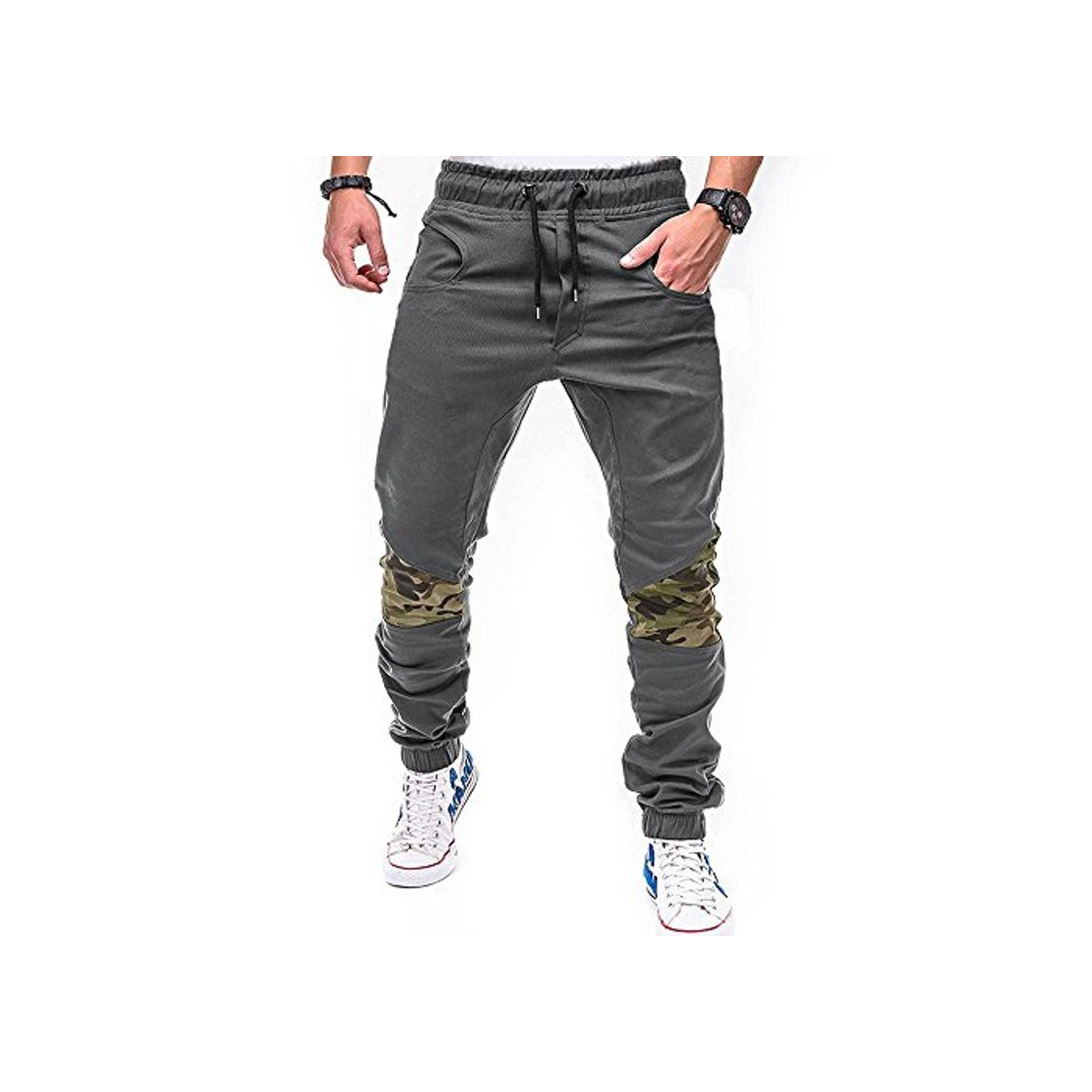 Moda Pantalones Hombre Verano Moda Masculina Casual Color sólido Costura Pantalones Deportivos Trabajo Corta Pantalones Pants Jogging Deportivo Pantalon Fitness Chandal Hombre