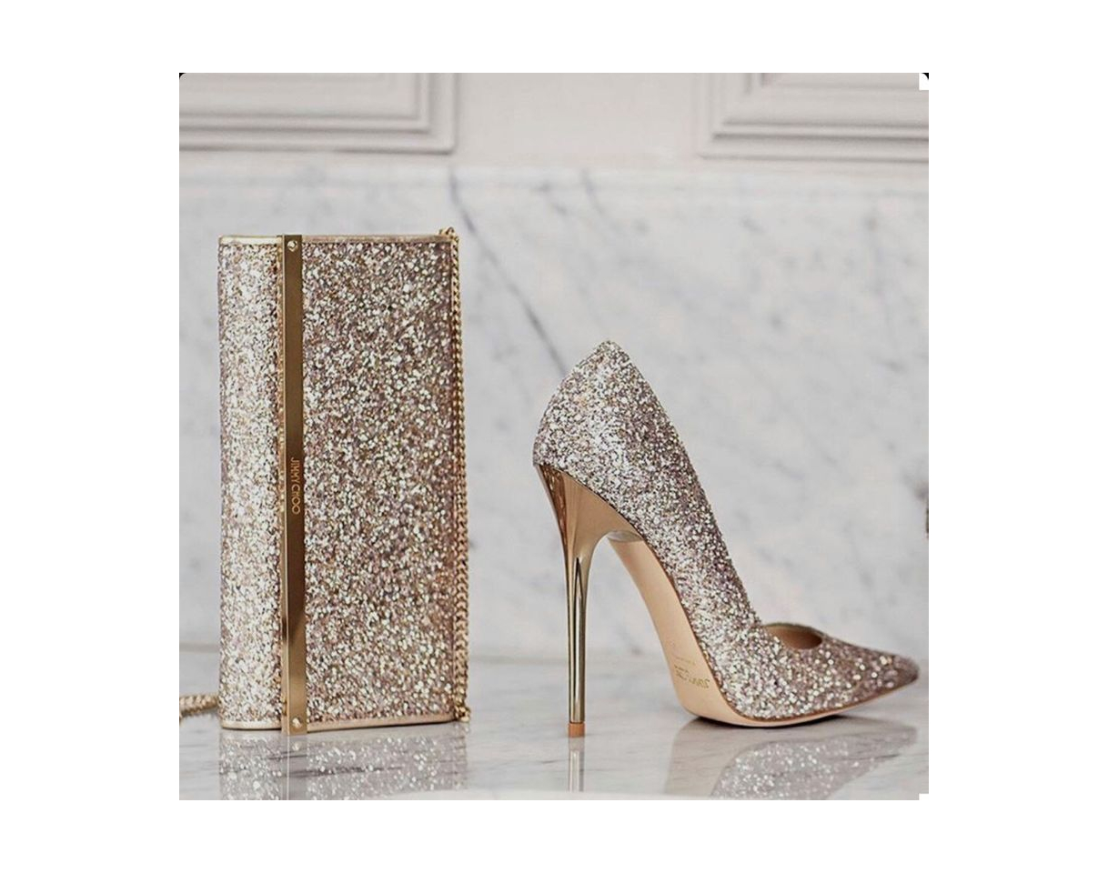 Social Tacones y bolso a juego dorados 