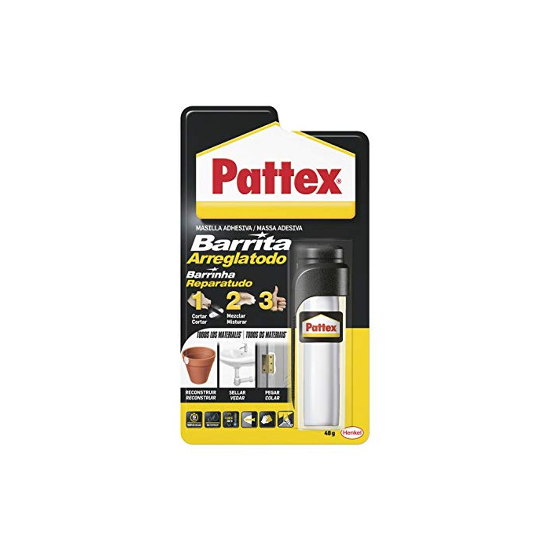 Productos Pattex Barrita Arreglatodo Masilla bicomponente extrafuerte