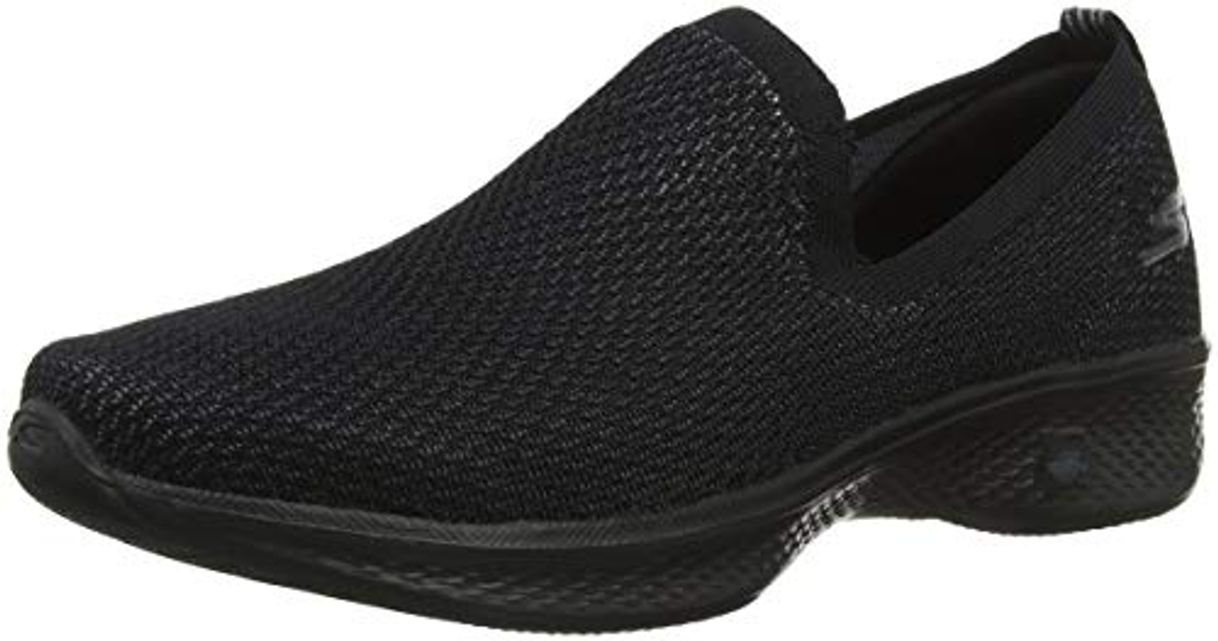 Fashion Skechers Go Walk 4-Privilege, Zapatillas sin Cordones para Mujer, Negro