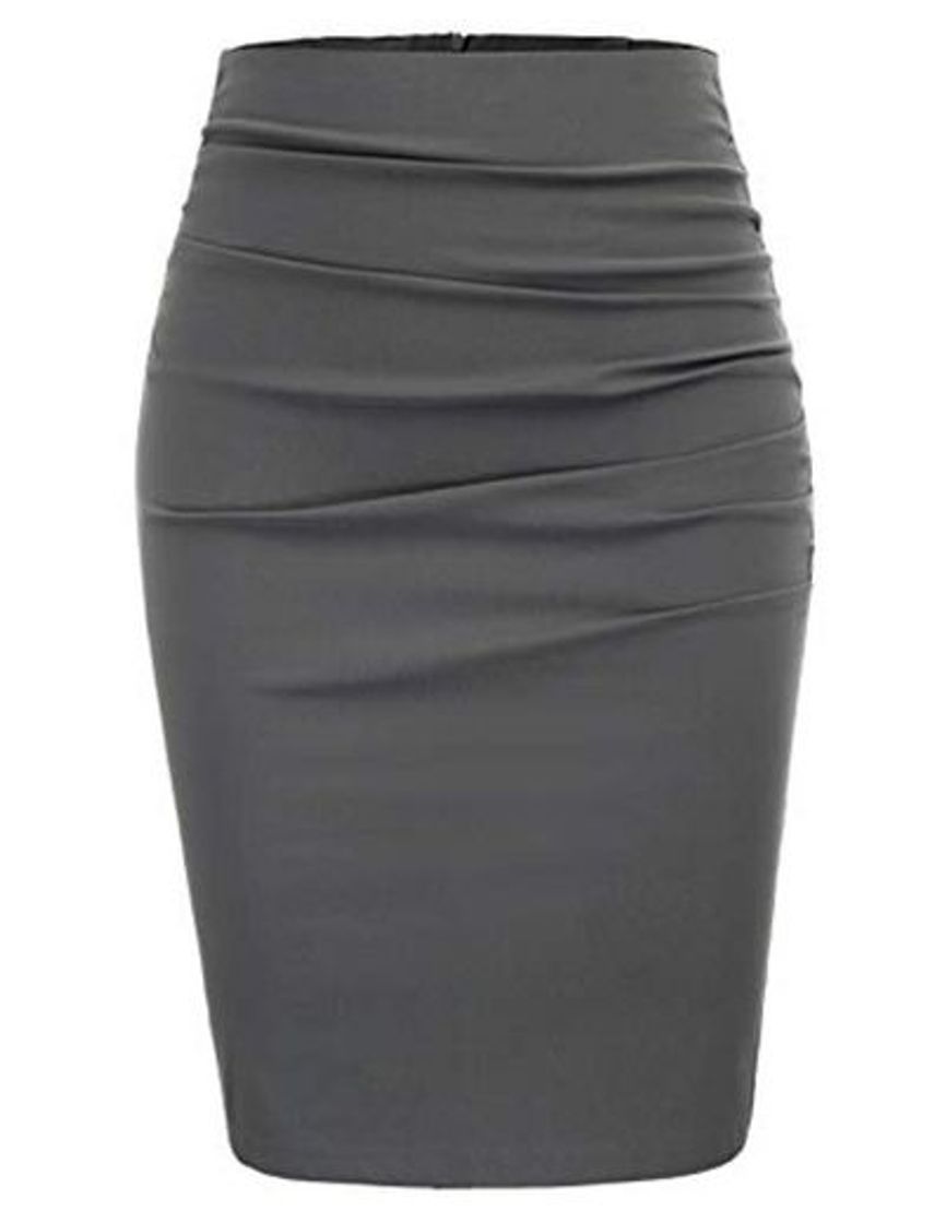 Social GRACE KARIN Mujer Falda Làpiz hasta la Rodilla Gris Bodycon Falda de