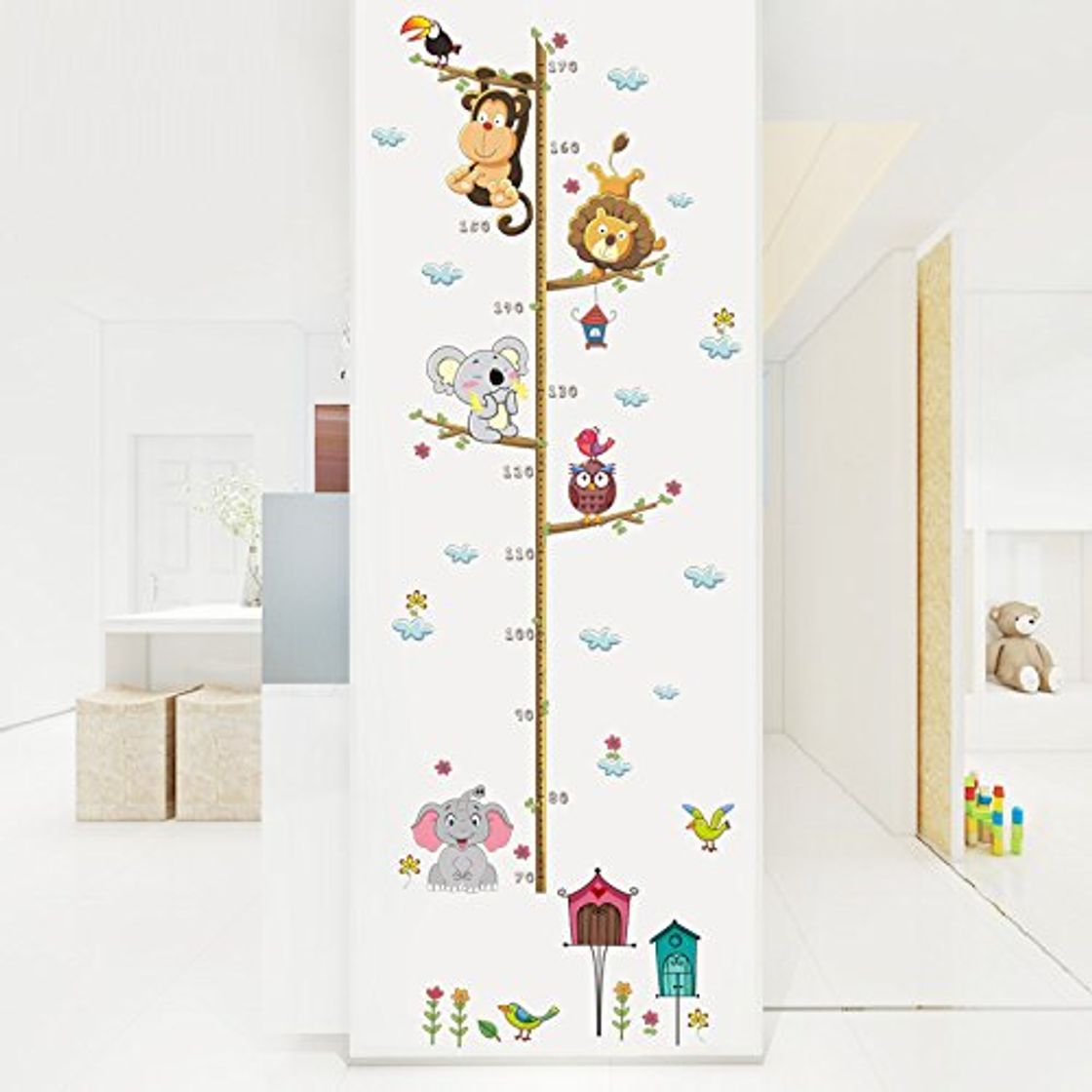 Products Pegatina pared medidor altura animales para dormitorios bebes infantiles cuartos de juegos de OPEN BUY