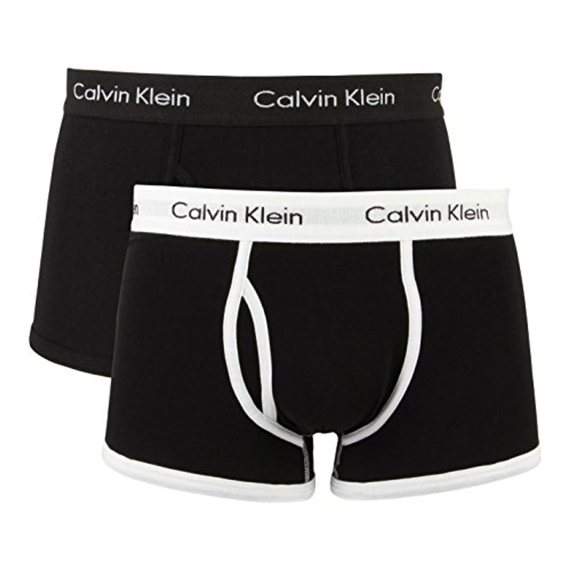 Social Calvin Klein - 2 calzoncillos tipo bóxer, ajuste cómodo, ropa interior blanco Black