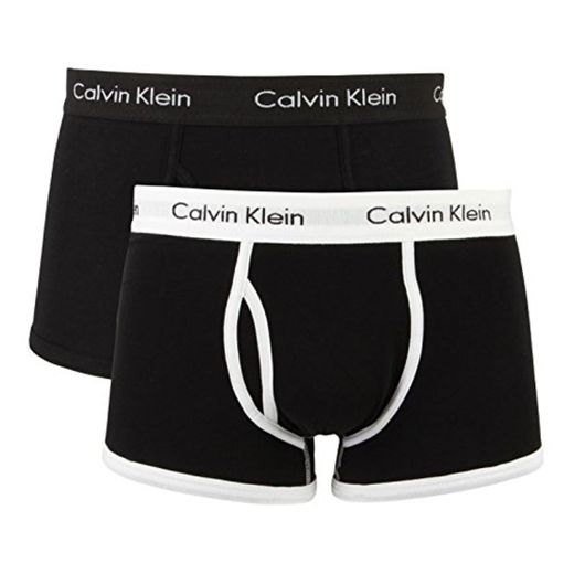 Calvin Klein - 2 calzoncillos tipo bóxer, ajuste cómodo, ropa interior blanco Black