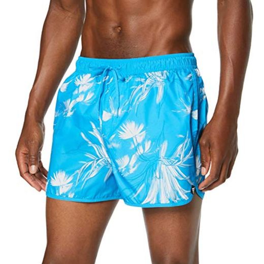 adidas Split All-Over-Print Swim Shorts, Hombre, Shock Cyan
