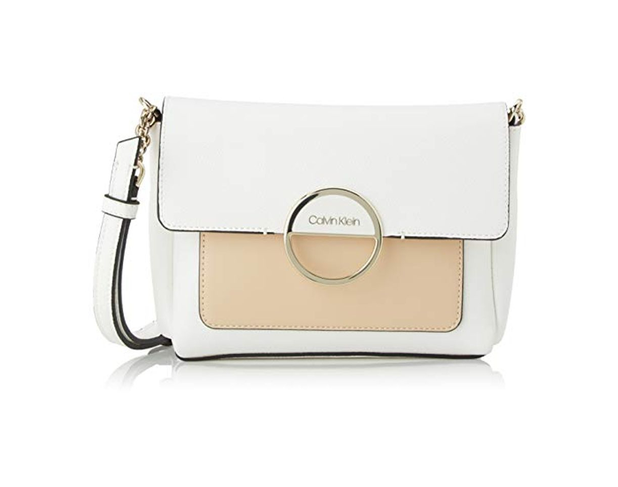 Social Calvin Klein - Disc Shoulder Bag Sm, Bolsos bandolera Mujer, Blanco