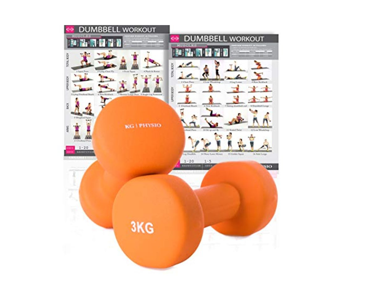Social KG Physio Mancuernas De Neopreno De Calidad Profesional Juego De 2 Pesas