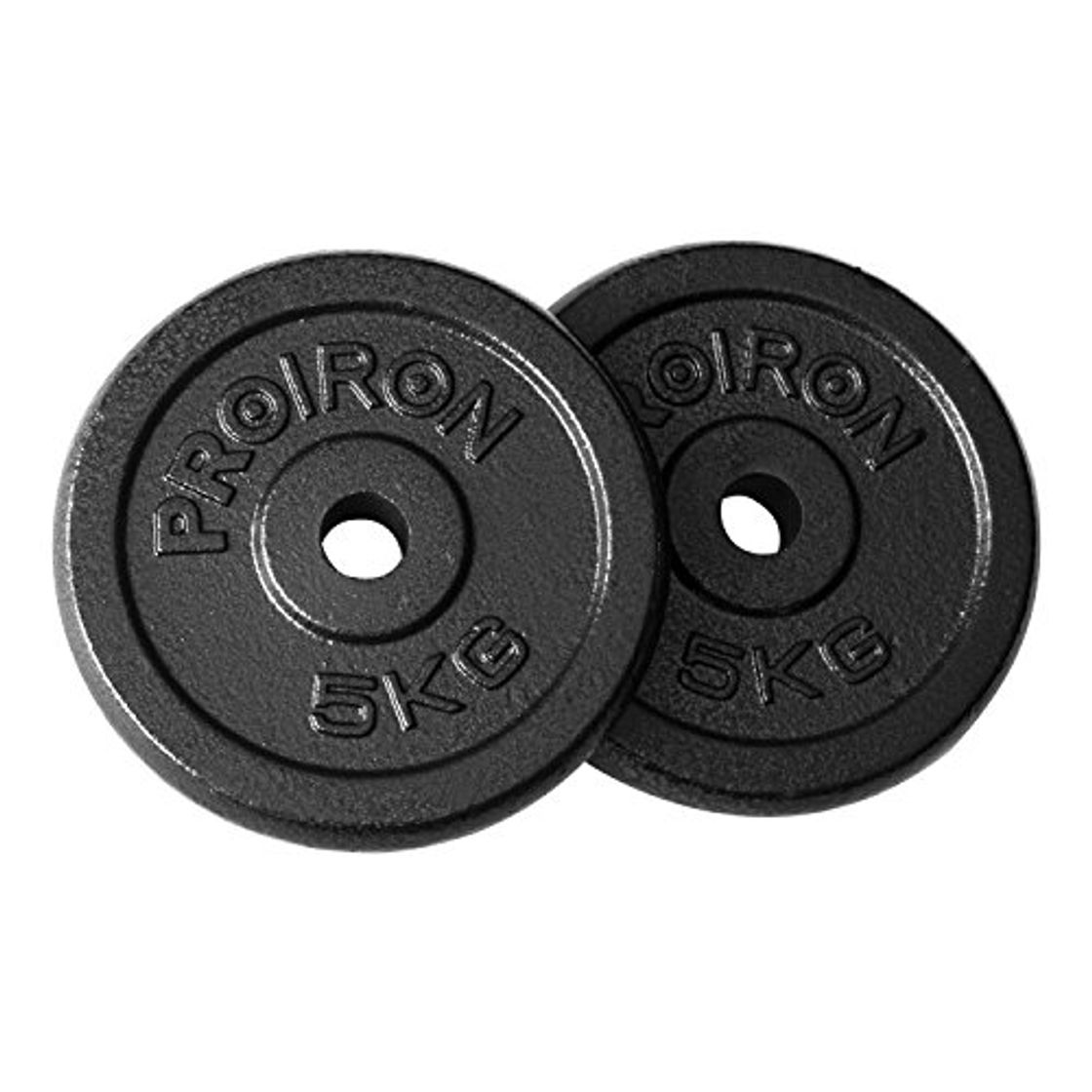 Social PROIRON Pesas de Disco 2 x 5kg Hierro Fundido Discos de Pesa para mancuerna musculación