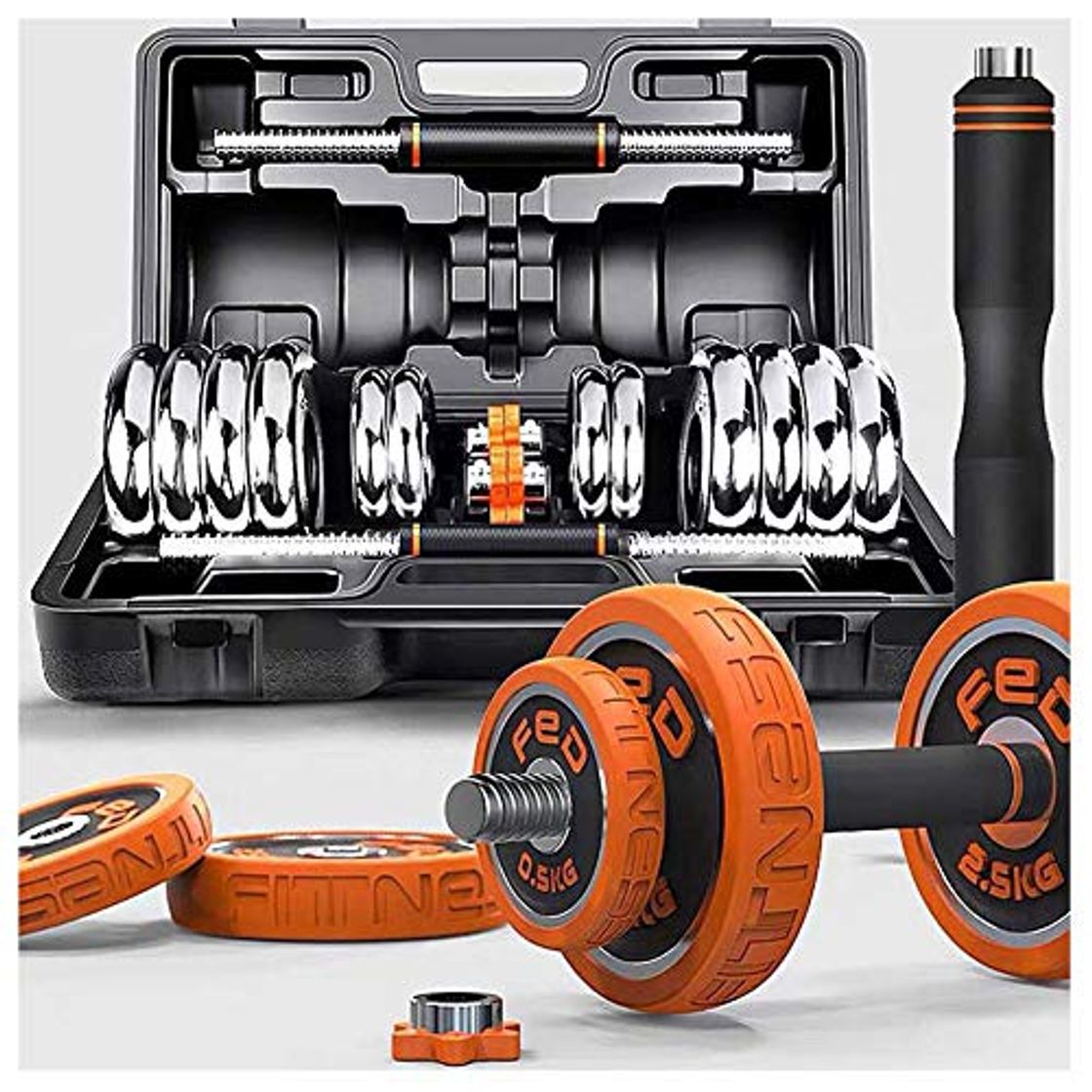 Social HJHYE 15 Kg de Carga Ajustable con Mancuernas de Fitness Peso Kit