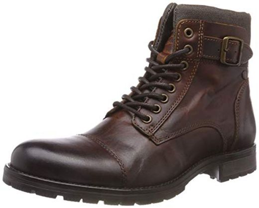 JACK & JONES Jfwalbany Leather STS, Botas Estilo Motero para Hombre, Marrón