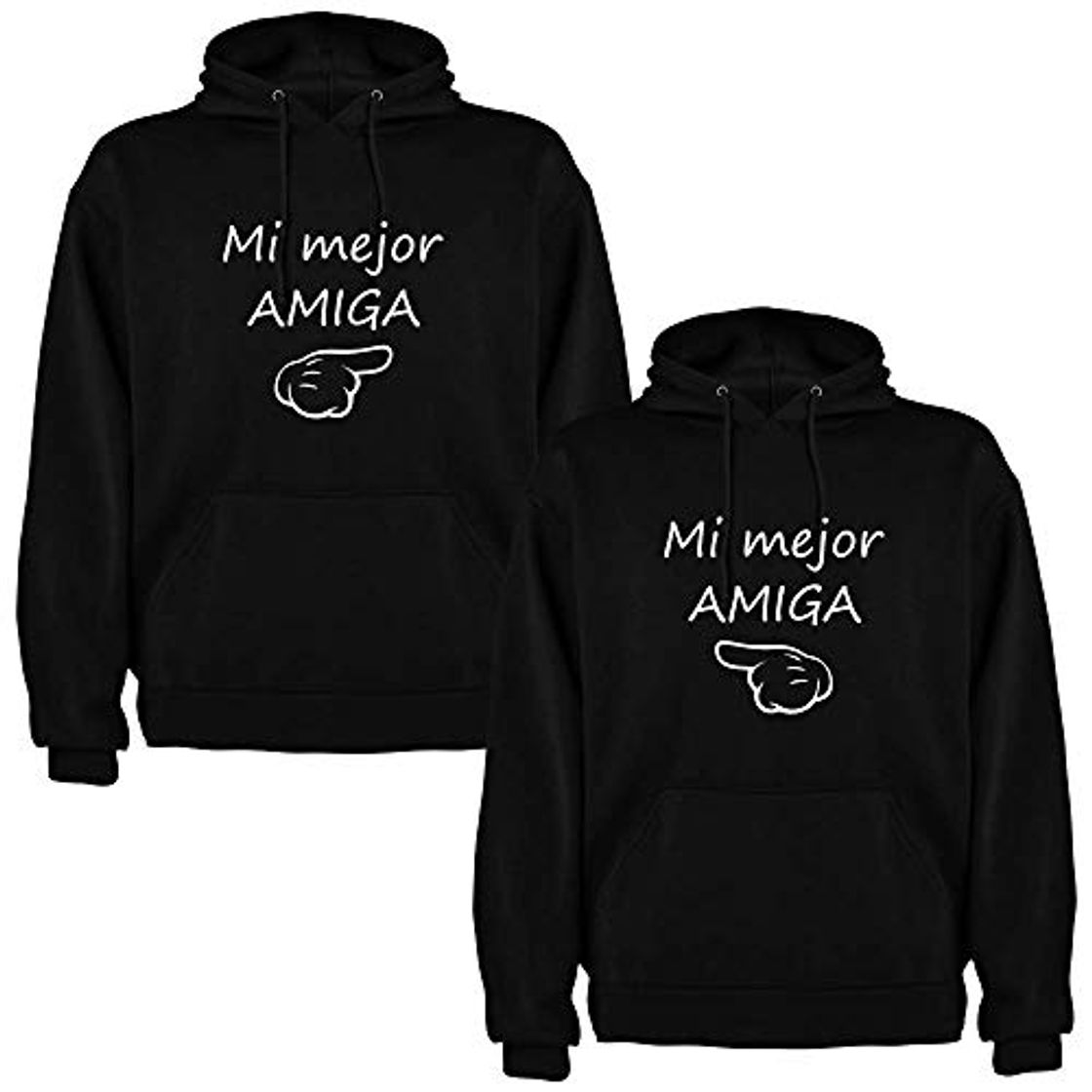 Fashion Pack de 2 Sudaderas Negras para Mujer Mi Mejor Amiga Blanco (Mujer