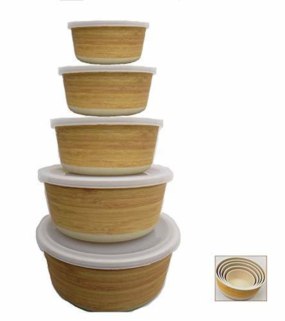 Social Tupper de Bambu ♻ 5 Tuppers de Fibra de Bambú Ecologicos -