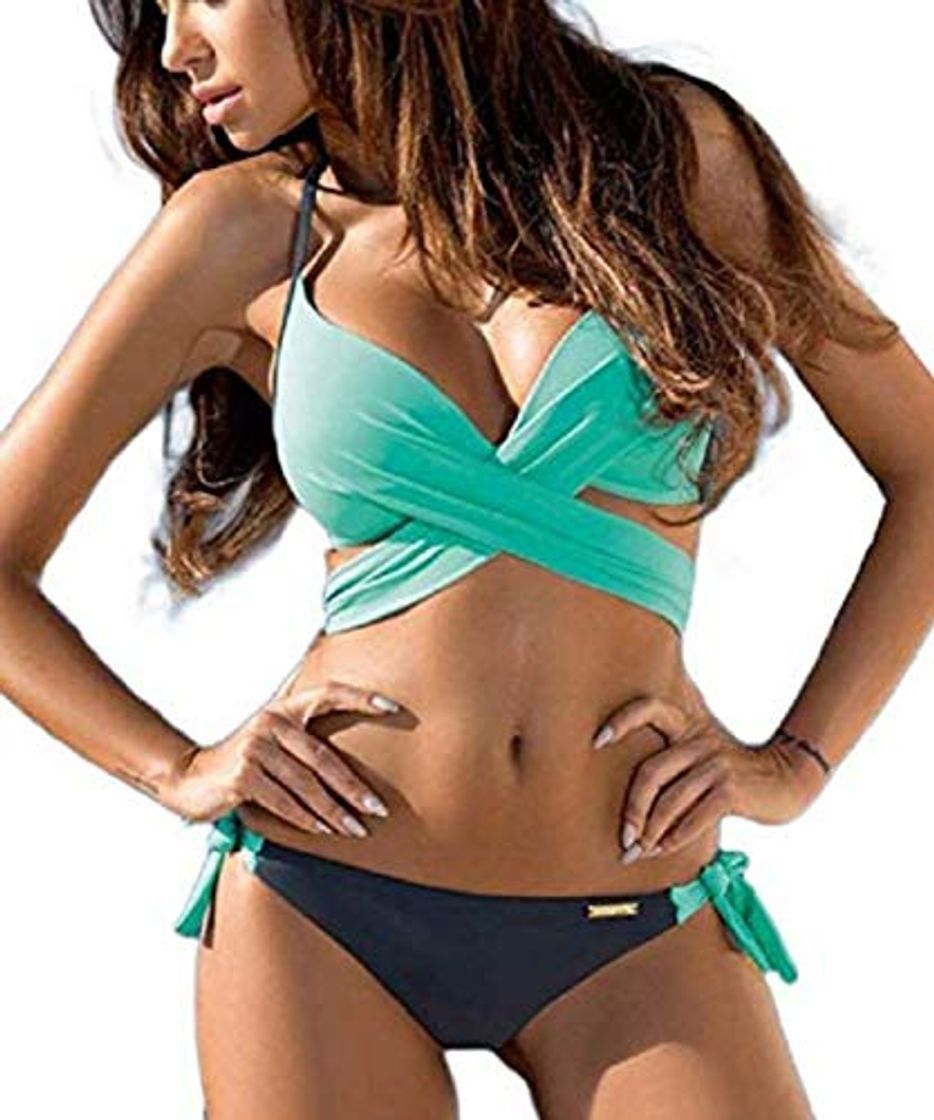 Social JFan Traje De Baño Mujer Sexy Bañador de Baño Conjunto de Bikini Push up Sujetador Acolchado Traje de baño Bikini para Mujeres