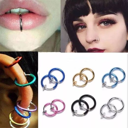 2 piezas de anillo de nariz falsa de moda Goth Punk