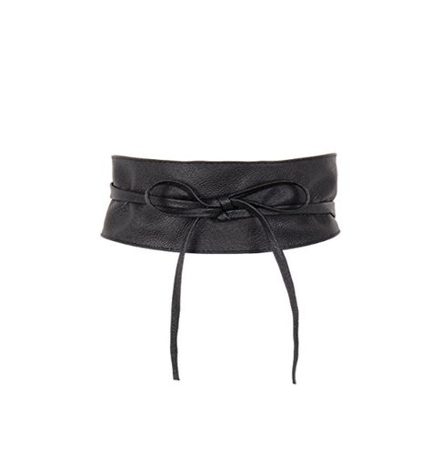 KRISP 14987-BLK-OS, Cinturón Mujer Ancho Corsé Atado Cordón, Negro